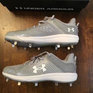 Under Armour Yard Low MT TPU Baseball Cleats Gray Mens Size 12 New B12